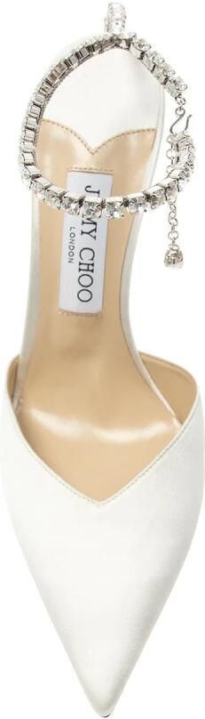 Jimmy Choo Kristal Satijnen Slingback Hakken - Foto 11