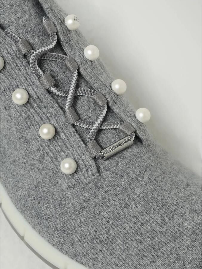 Jimmy Choo Grijze Sneakers met Lurex Details