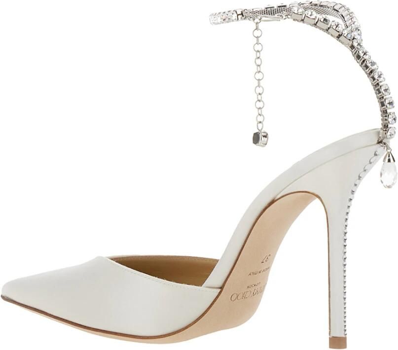 Jimmy Choo Kristal Satijnen Slingback Hakken - Foto 5