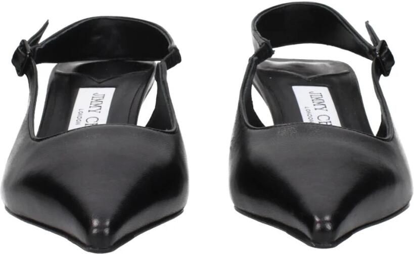 Jimmy Choo Zwarte Leren Platte Sandalen