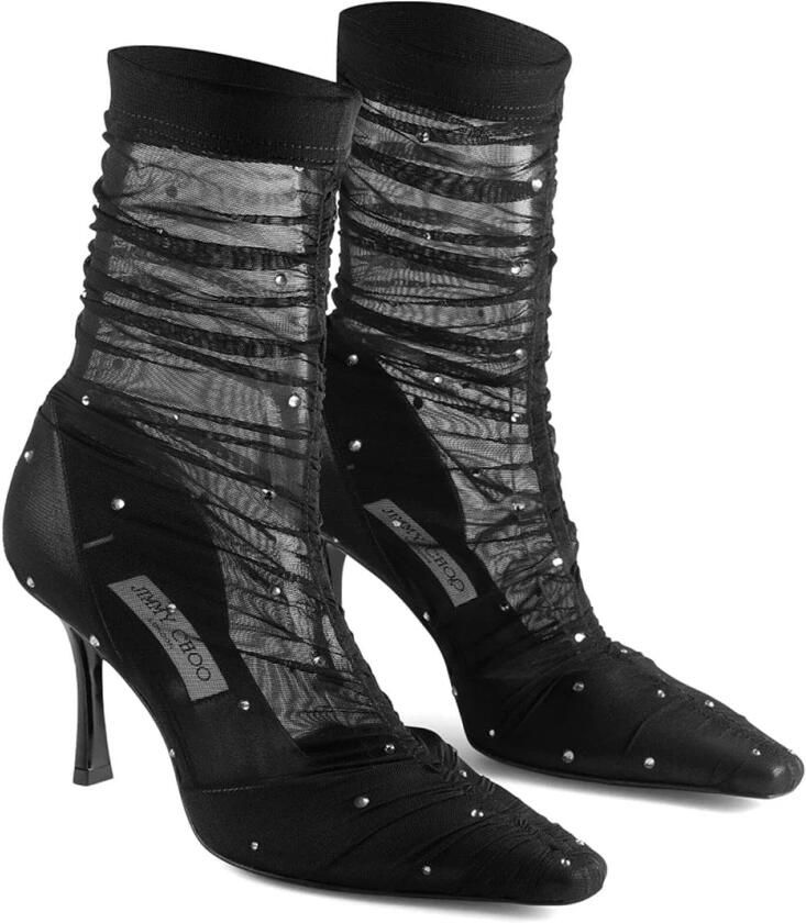 Jimmy Choo Zwarte Velvet Enkellaarsjes