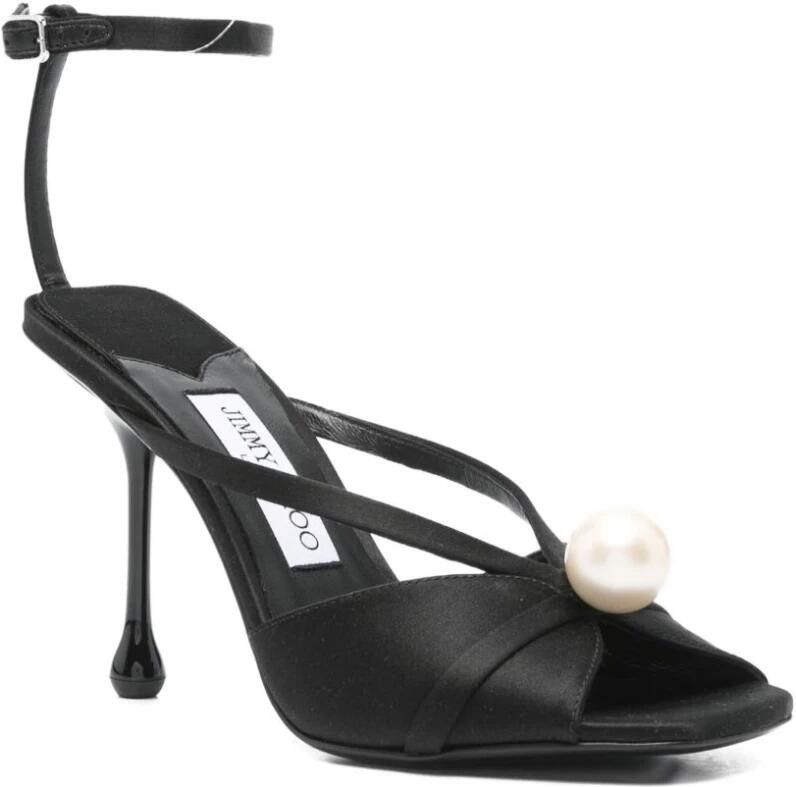 Jimmy Choo Zwarte zijden en nylon sandalen