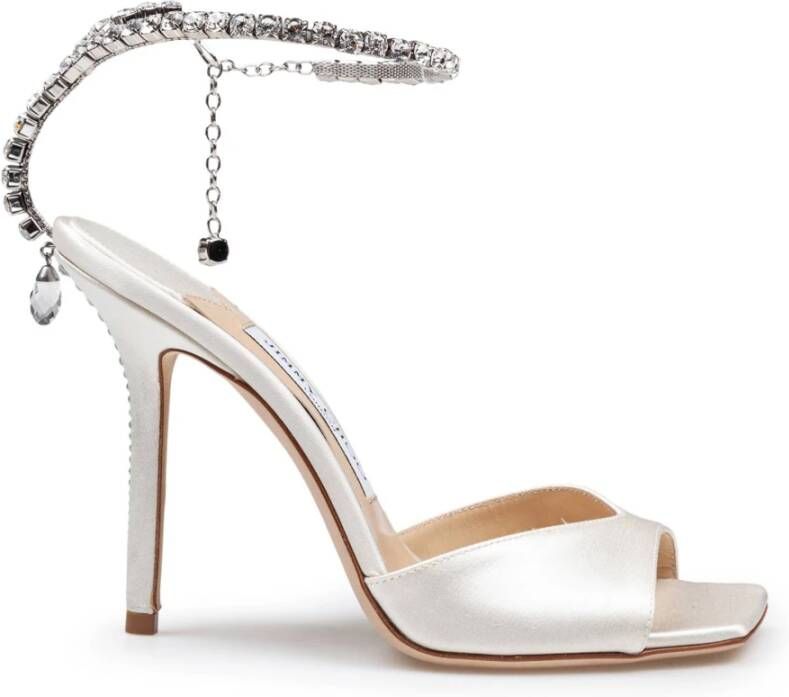 Jimmy Choo Geschoeide sandalen Saeda White Dames