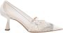 Jimmy Choo Kristal Witte Pumps Elegant Mesh Leer - Thumbnail 1