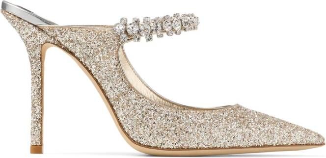 Jimmy Choo Kristalband Zilveren Sandalen Gray Dames