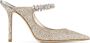 Jimmy Choo Metallic Leren Strass Pantoffels Gray Dames - Thumbnail 10