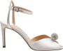 Jimmy Choo Kristallen Bal Satijnen Sandaal Ivoor Beige Dames - Thumbnail 1