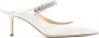 Jimmy Choo Kristalversierde Ivoorwitte Satijnen Schoenen - Thumbnail 1