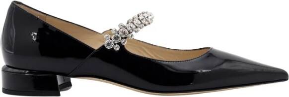 Jimmy Choo Lakleren pump met kristallen band Black Dames