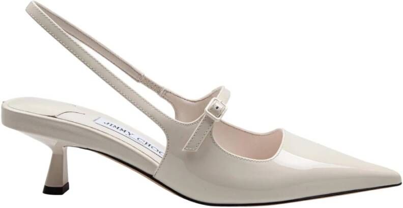 Jimmy Choo Lakleren Slingback in Melkkleur Beige Dames
