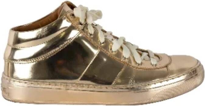 Jimmy Choo Leather sneakers Yellow Dames