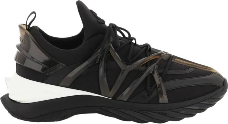 Jimmy Choo Cosmos Sneakers met Leren Detail Black Heren