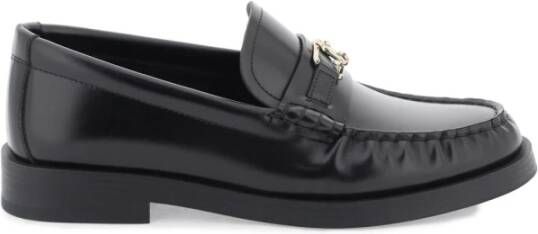 Jimmy Choo Addie Loafers met Gouden Hardware Black Dames