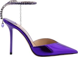 Jimmy Choo Luxe Paarse Leren Slingback Pumps Paars Dames
