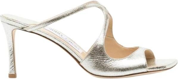 Jimmy Choo Metallic Leren Hakken Sandalen