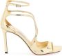 Jimmy Choo Metallic Leren Sandalen met Gevormde Bandjes Yellow Dames - Thumbnail 1