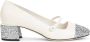 Jimmy Choo Glitter Two-Tone Leren Blokhak Schoenen White Dames - Thumbnail 6