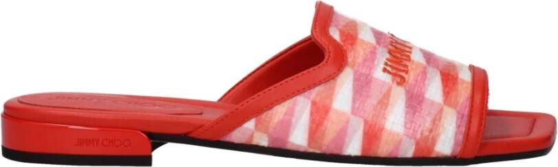 Jimmy Choo Oranje Stoffen Instapklompen