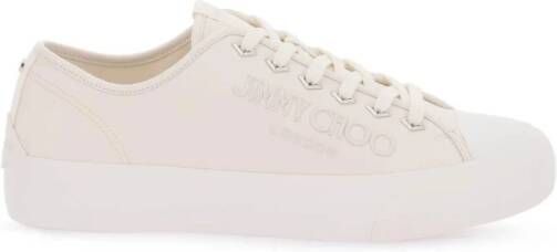 Jimmy Choo Palma M Canvas Sneakers met Geborduurd Logo White Heren