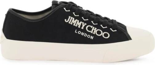 Jimmy Choo Palma Maxi Canvas Sneakers met Logo Black Dames
