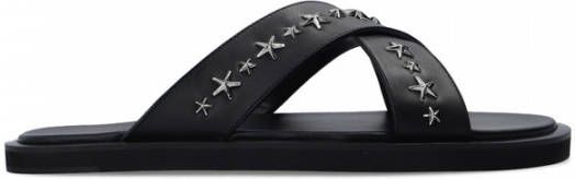 Jimmy Choo Palmo Leren Sandalen met Metalen Ster Detail Black Dames