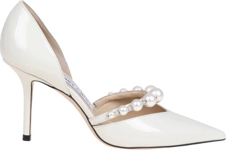 Jimmy Choo Parelband Lakleren Pumps White Dames