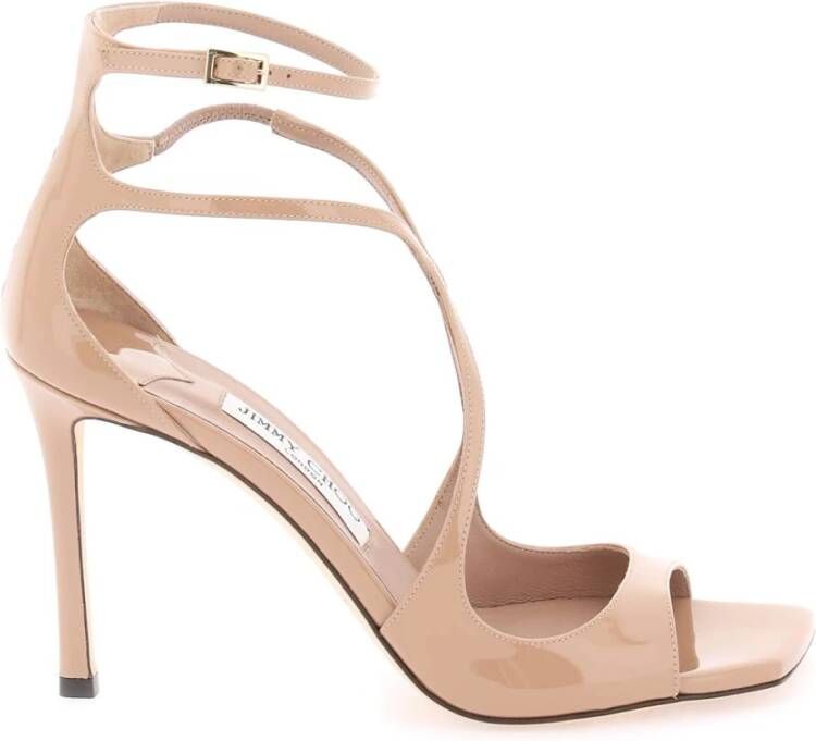 Jimmy Choo Patentleren Azia Sandalen Beige Dames