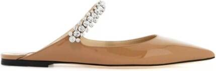 Jimmy Choo Platte muiltjes met kristallen Beige Dames