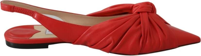 Jimmy Choo Rode leren flats met puntige neus Red Dames