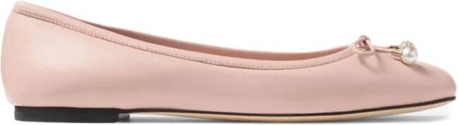 Jimmy Choo Poederroze Ballerina`s met Strik