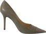 Jimmy Choo Nieuwe Pebble Green Leren Pumps Grijs Dames - Thumbnail 1