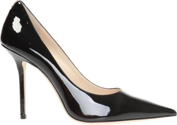 Jimmy Choo Zwarte Pumps van Lakleer met Puntige Neus Black Dames