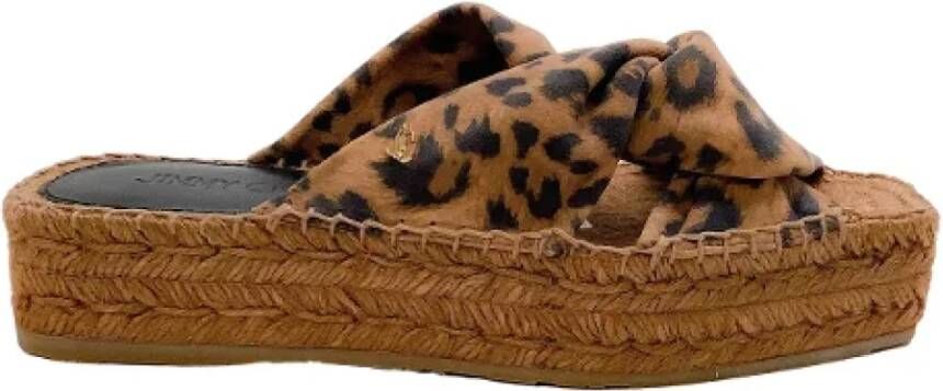 Jimmy Choo Pre-owned Authentieke Bruine Leren Espadrilles Brown Dames