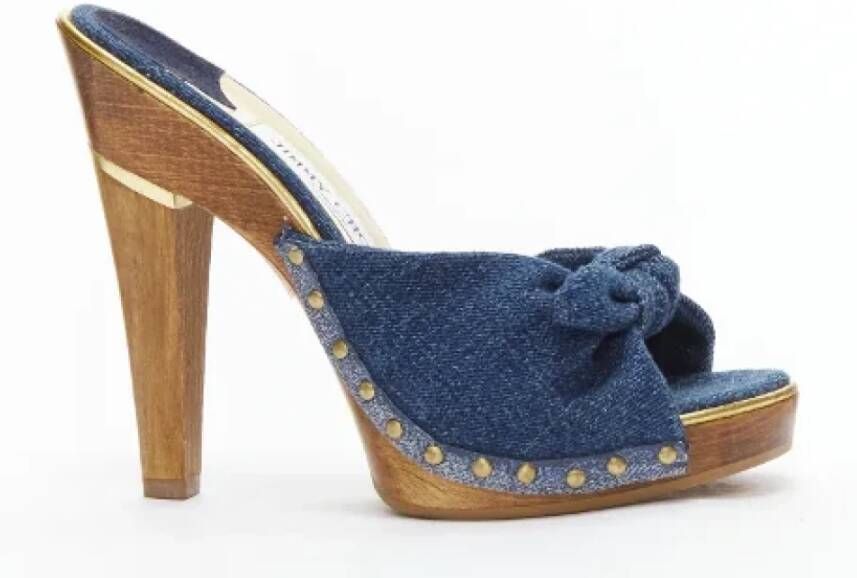 Jimmy Choo Pre-owned Denim heels Blue Dames
