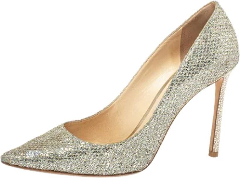 Jimmy Choo Pre-owned Fabric heels Gray Dames