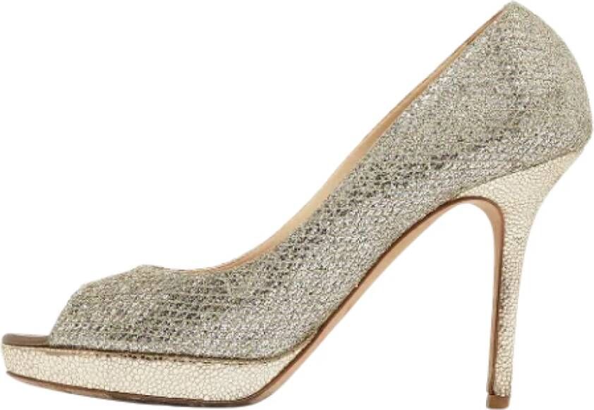 Jimmy Choo Pre-owned Fabric heels Gray Dames