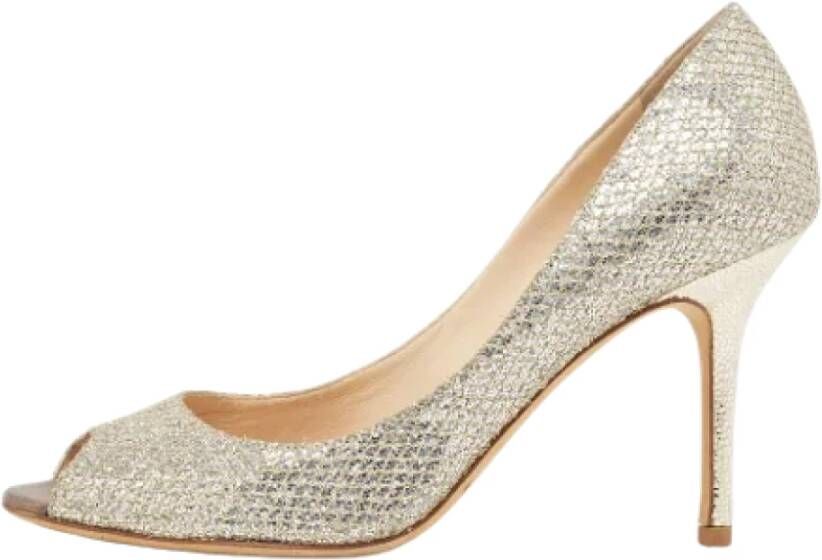 Jimmy Choo Pre-owned Fabric heels Gray Dames