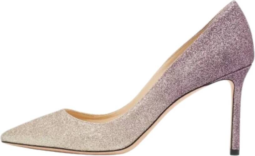Jimmy Choo Pre-owned Fabric heels Purple Dames