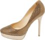 Jimmy Choo Pre-owned Fabric heels Yellow Dames - Thumbnail 1