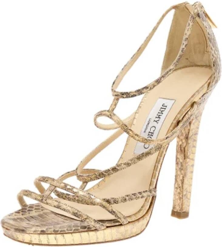 Jimmy Choo Pre-owned Fabric sandals Beige Dames