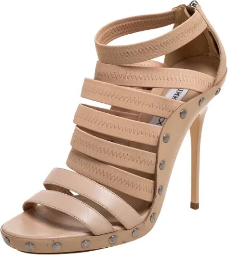 Jimmy Choo Pre-owned Fabric sandals Beige Dames