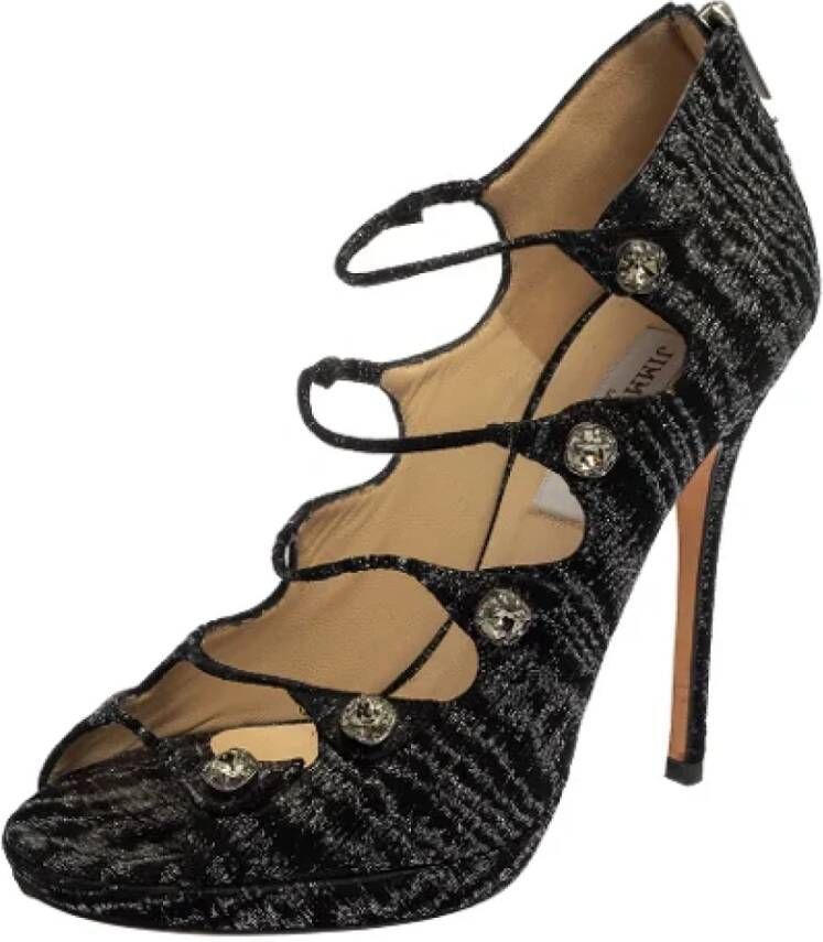 Jimmy Choo Pre-owned Fabric sandals Black Dames