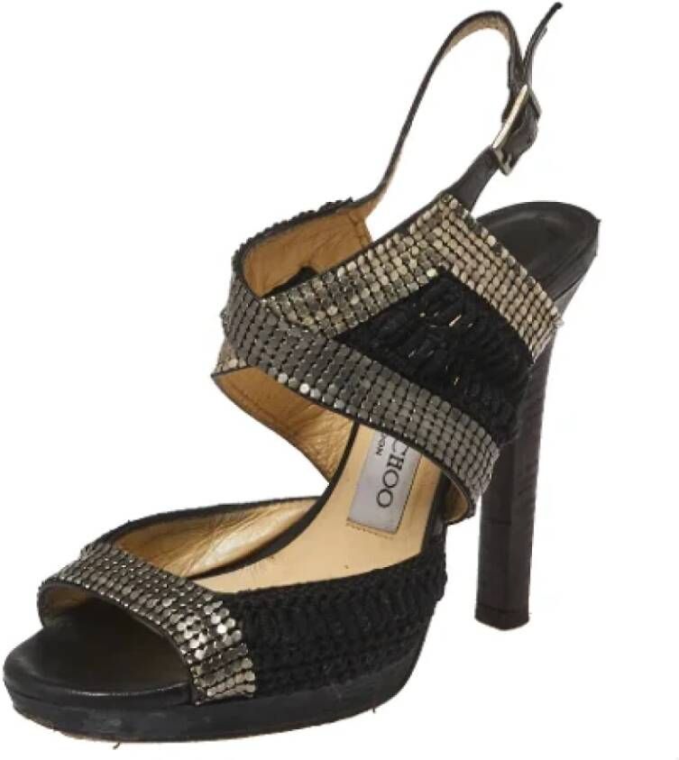 Jimmy Choo Pre-owned Fabric sandals Black Dames