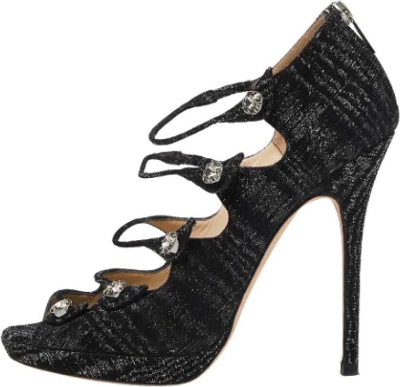 Jimmy Choo Pre-owned Fabric sandals Black Dames