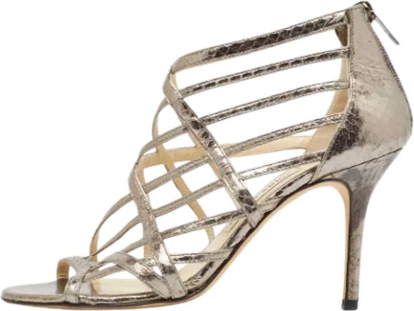 Jimmy Choo Pre-owned Fabric sandals Gray Dames