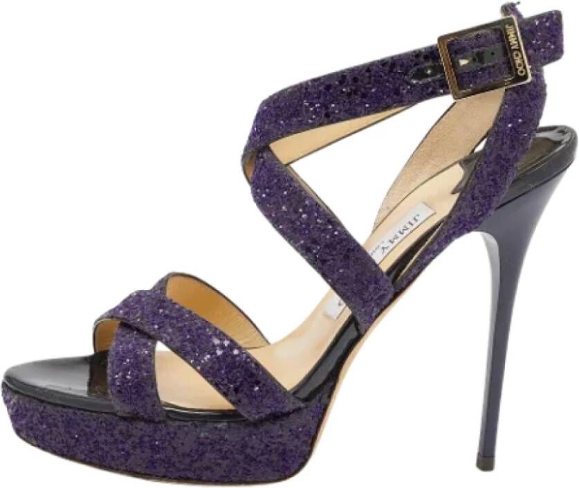 Jimmy Choo Pre-owned Fabric sandals Purple Dames