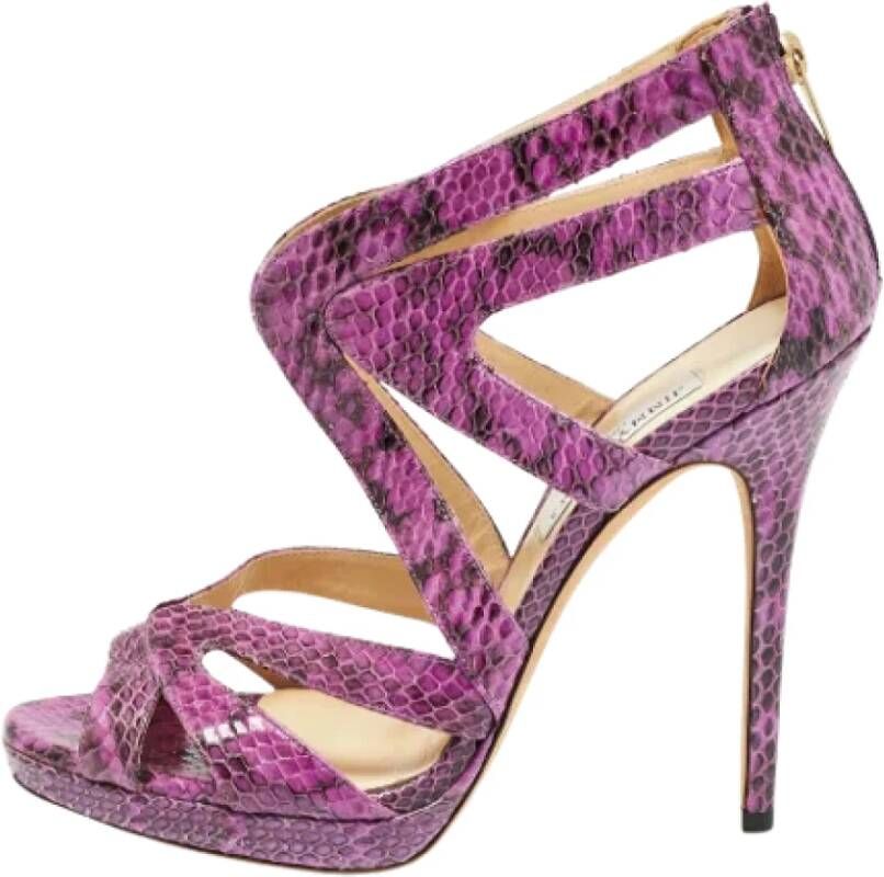 Jimmy Choo Pre-owned Fabric sandals Purple Dames