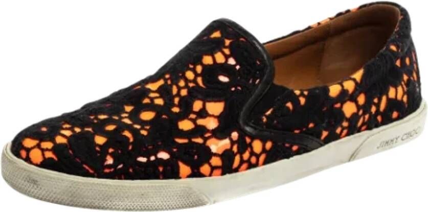 Jimmy Choo Pre-owned Fabric sneakers Black Dames