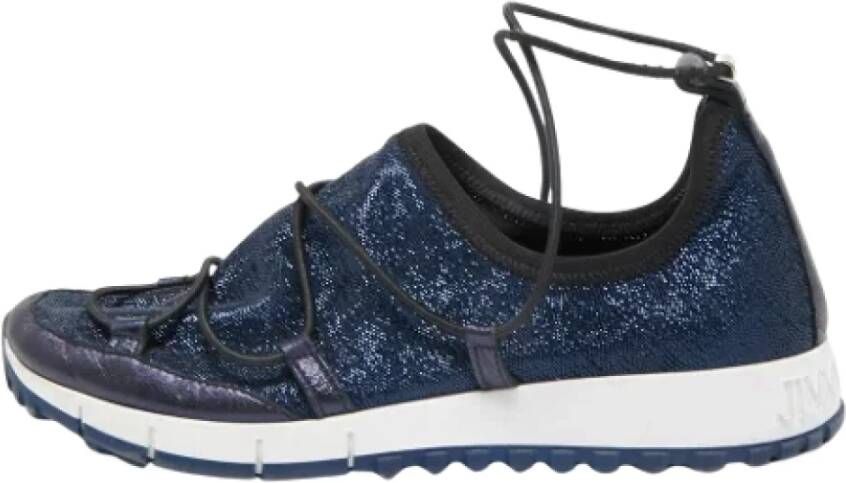 Jimmy Choo Pre-owned Fabric sneakers Blue Dames