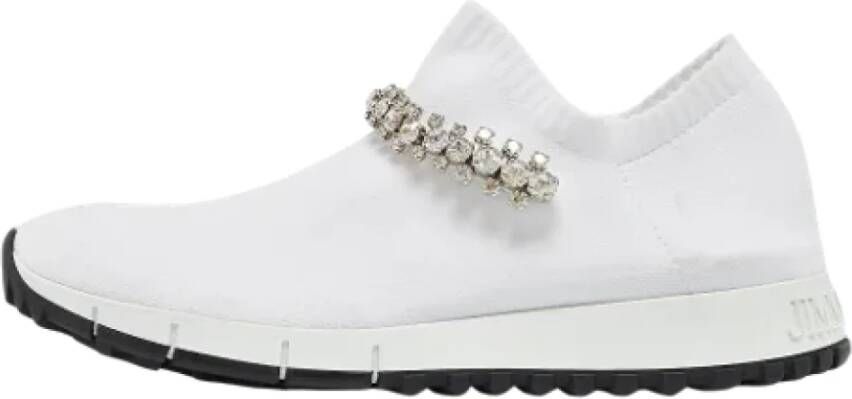 Jimmy Choo Pre-owned Knit sneakers White Dames